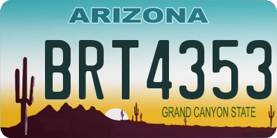 AZ license plate BRT4353