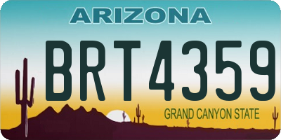 AZ license plate BRT4359