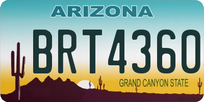 AZ license plate BRT4360