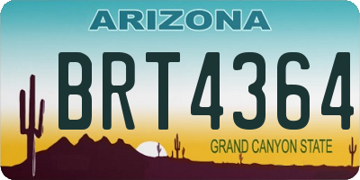 AZ license plate BRT4364