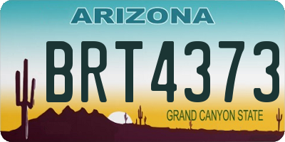 AZ license plate BRT4373
