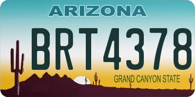 AZ license plate BRT4378