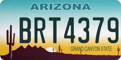 AZ license plate BRT4379