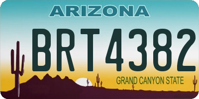 AZ license plate BRT4382