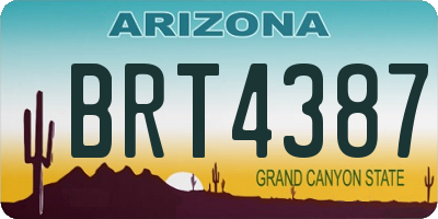 AZ license plate BRT4387