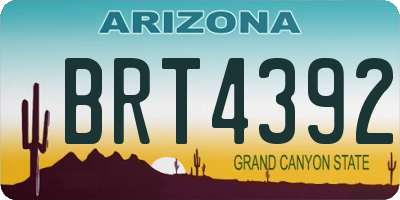 AZ license plate BRT4392