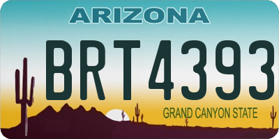 AZ license plate BRT4393