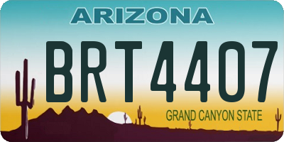 AZ license plate BRT4407