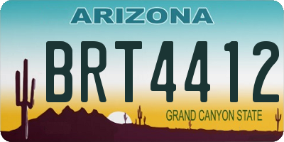 AZ license plate BRT4412