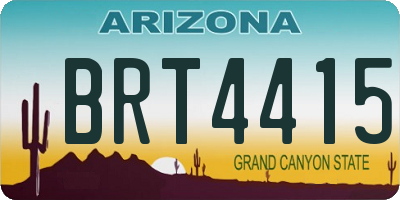 AZ license plate BRT4415