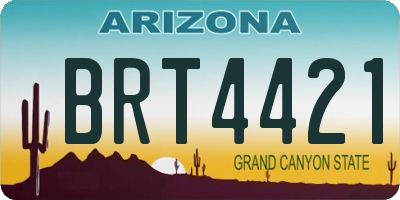 AZ license plate BRT4421