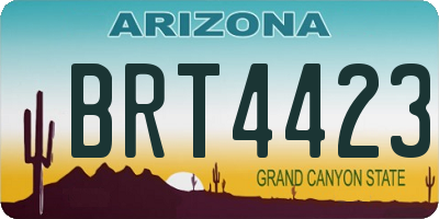 AZ license plate BRT4423