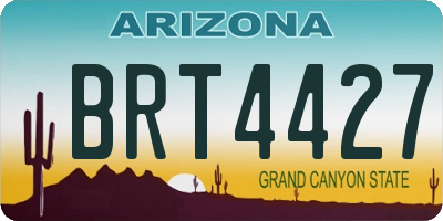 AZ license plate BRT4427