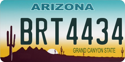 AZ license plate BRT4434