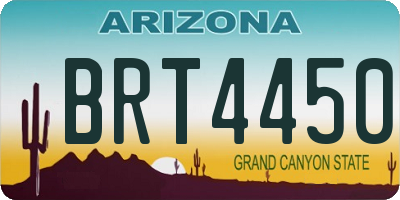 AZ license plate BRT4450
