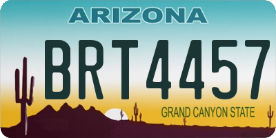 AZ license plate BRT4457