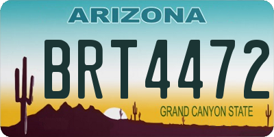 AZ license plate BRT4472