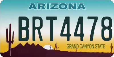 AZ license plate BRT4478