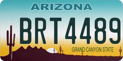 AZ license plate BRT4489