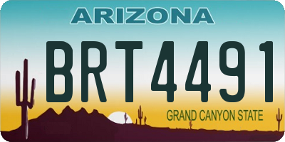 AZ license plate BRT4491