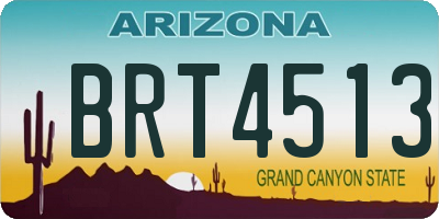 AZ license plate BRT4513