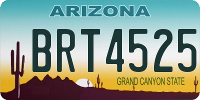 AZ license plate BRT4525