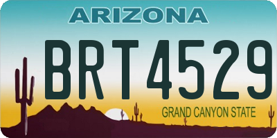 AZ license plate BRT4529