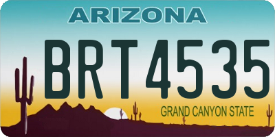 AZ license plate BRT4535
