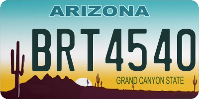 AZ license plate BRT4540