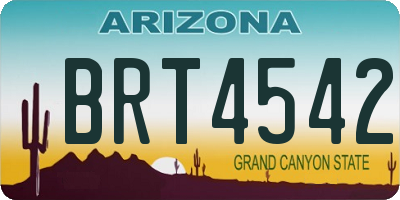 AZ license plate BRT4542