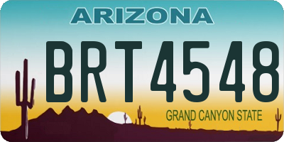 AZ license plate BRT4548