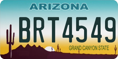 AZ license plate BRT4549