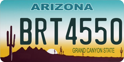 AZ license plate BRT4550