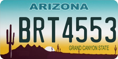 AZ license plate BRT4553