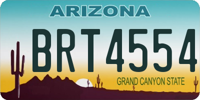 AZ license plate BRT4554