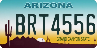 AZ license plate BRT4556