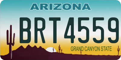 AZ license plate BRT4559
