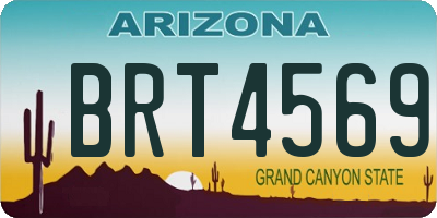 AZ license plate BRT4569