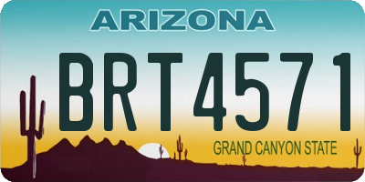 AZ license plate BRT4571