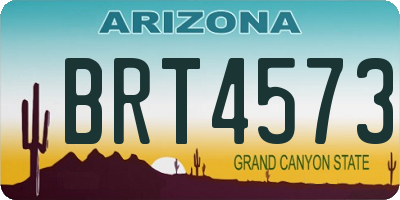 AZ license plate BRT4573