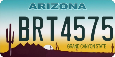 AZ license plate BRT4575