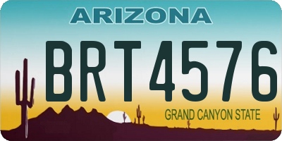 AZ license plate BRT4576