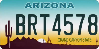 AZ license plate BRT4578
