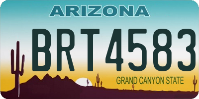 AZ license plate BRT4583