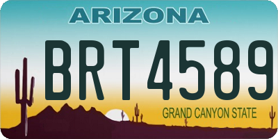 AZ license plate BRT4589