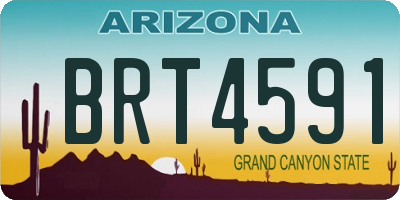 AZ license plate BRT4591