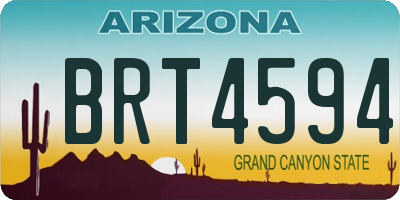 AZ license plate BRT4594