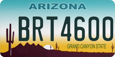 AZ license plate BRT4600