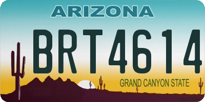 AZ license plate BRT4614