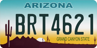 AZ license plate BRT4621